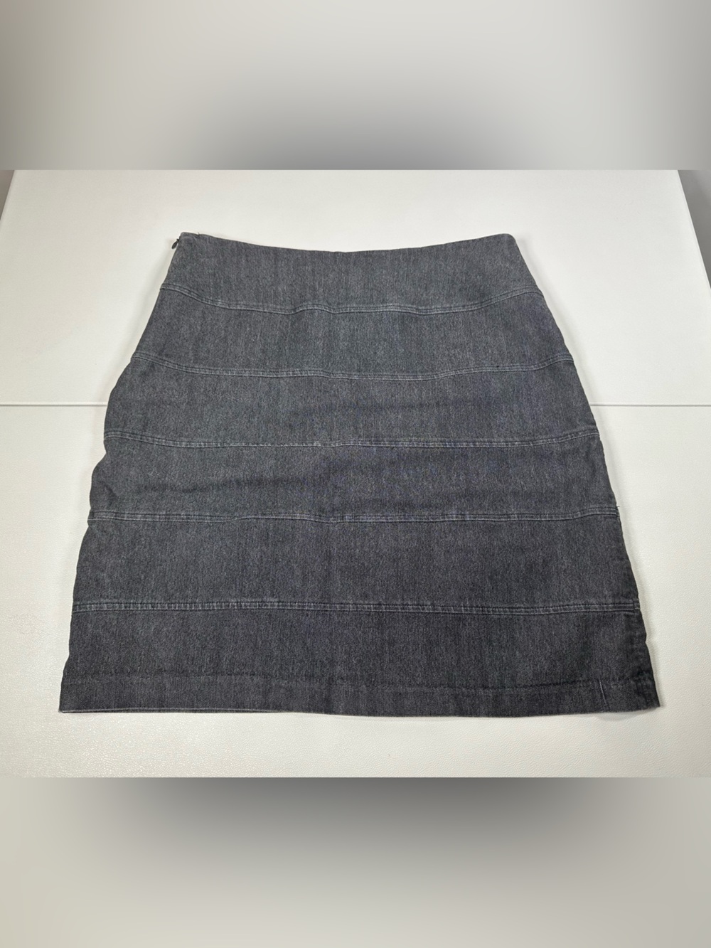 Sandro Tiered Denim Sheath Skirt - Picture 7 of 7
